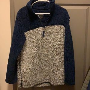 Blue teddy jacket quarter zip